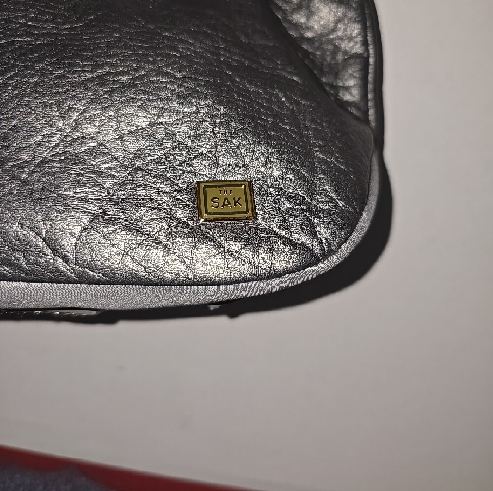 The Sak Metallic Pewter Classic Pebbled Leather Shoulder Bag - Picture 7 of 11
